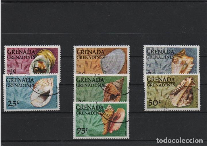 Sellos: Serie completa usada de Grenadines de 1976. Tems conchas - Foto 1