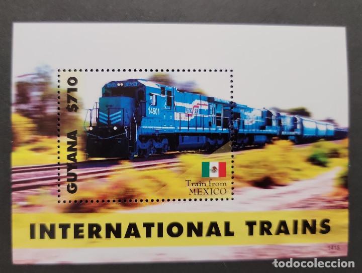 Sellos: SO) GUYANA, MEXICO TRAIN, SOUVENIR SHEET, MNH - Foto 1