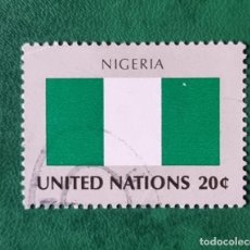 Sellos: SELLO USADO SELLO USADO NACIONES UNIDAS NEW YORK 1982 BANDERA NIGERIA. Lote 347239958