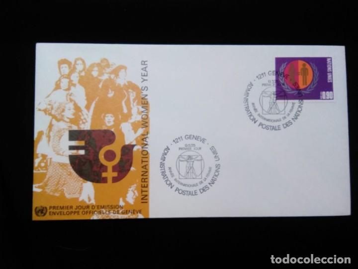 Stamps: J) 1975 UNITED NATIONS, INTERNATIONAL WOMENS YEAR, FDC