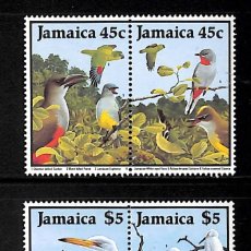 Sellos: JAMAICA, 1988 YVERT Nº 699 / 702 /**/, AVES, SIN FIJASELLOS