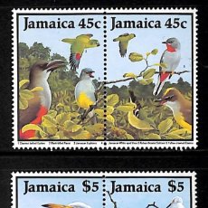 Sellos: JAMAICA, 1988 YVERT Nº 699 / 702 /**/, AVES, SIN FIJASELLOS