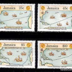 Sellos: JAMAICA, 1990 YVERT Nº 770 / 773 /**/, ANIVERSARIO DEL DESCUBRIMIENTO DE AMÉRICA, SIN FIJASELLOS