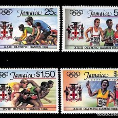 Sellos: JAMAICA, 1984 YVERT Nº 598 / 601 /**/, DEPORTES. SIN FIJASELLOS. Lote 354730373