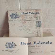 Sellos: SOBRE Y CARTA HOTEL VALENCIA- MADRID AÑO 1946. Lote 357469400