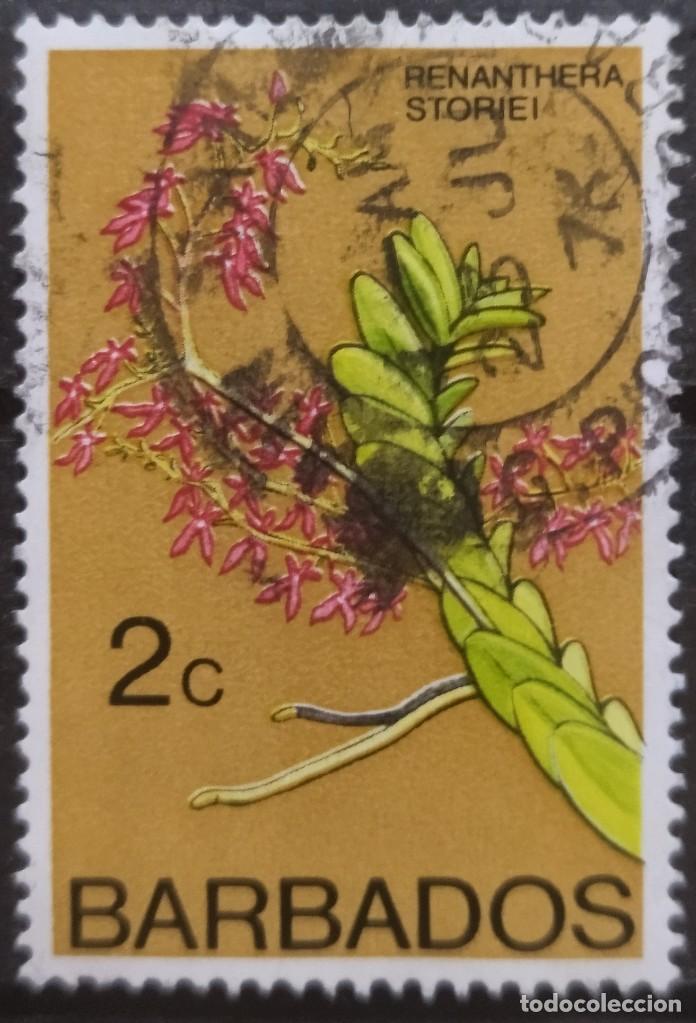Sellos: BARBADOS 1974 Orqu&iacute;deas. USADO. - Foto 1