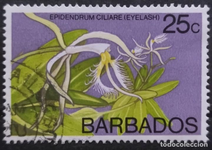 Sellos: BARBADOS 1974 Orqu&iacute;deas. USADO. - Foto 1