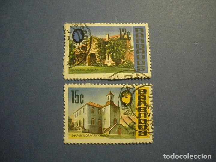 Sellos: BARBADOS - MONUMENTOS - IGLESIA Y MUSEO - 2 VALORES. - Foto 1