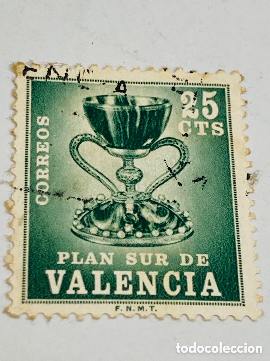 Sellos: Sello Plan Sur Valencia 25 Cts 1968 - Foto 1