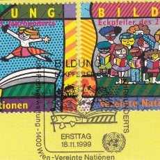 Sellos: TE 548- NACIONES UNIDAS (VIENA) 1999- YVERT 316/17 º USADO- LA EDUCACIÓN. Lote 363091550
