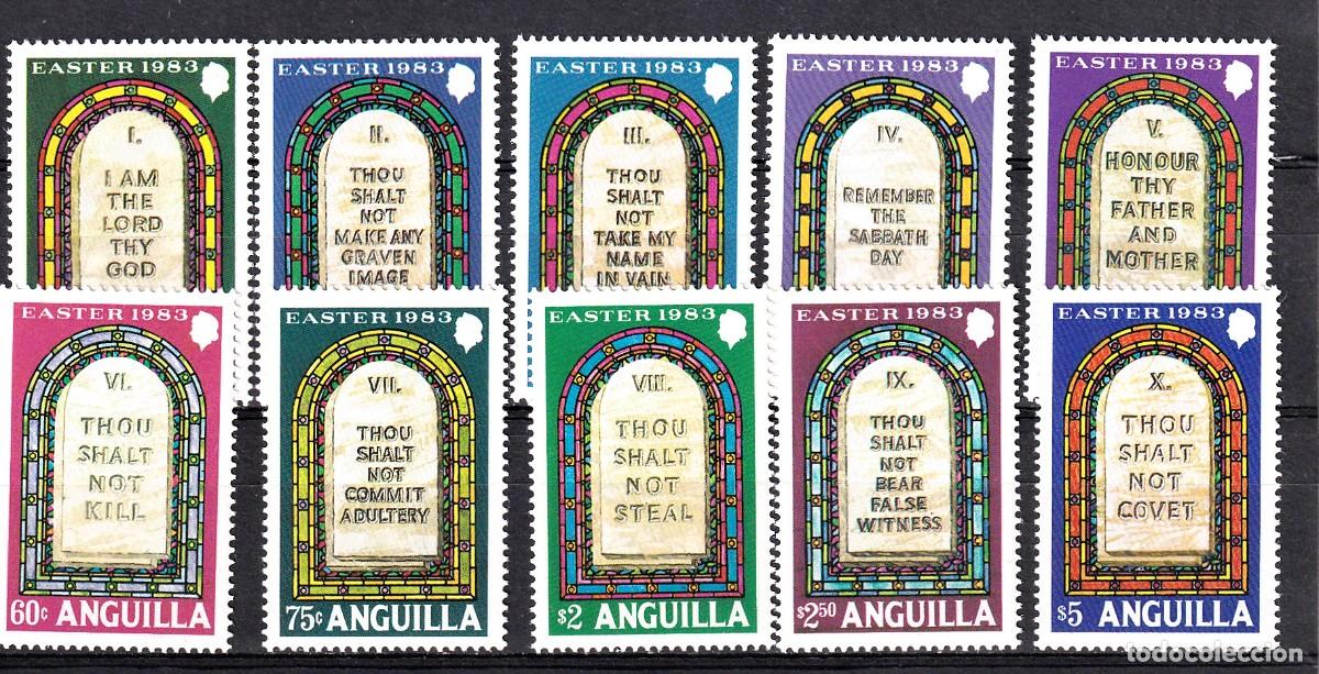 Sellos: Anguila. Conjunto de series y Hojas Bloque tem&aacute;ticas - Foto 1