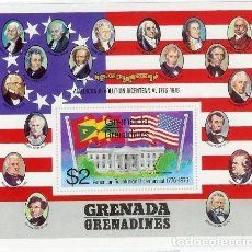 Sellos: GRENADA GRENADINES 1975 SHEET MNH BICENTENARIO REVOLUCION AMERICANA PRESIDENTES AMERICAN REVOLUTION. Lote 365175056