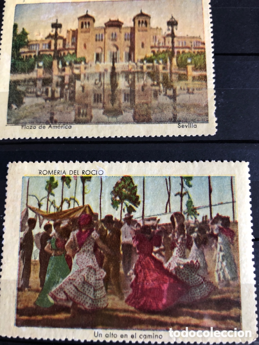 Sellos: 6 vi&ntilde;etas antiguas de Sevilla - Foto 2