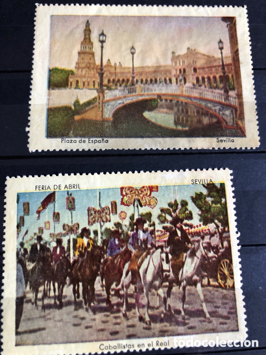 Sellos: 6 vi&ntilde;etas antiguas de Sevilla - Foto 3