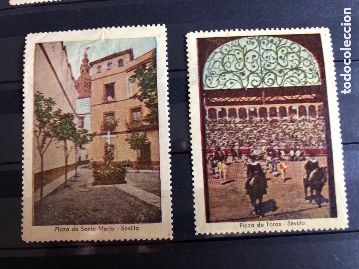 Sellos: 6 vi&ntilde;etas antiguas de Sevilla - Foto 4