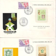 Sellos: DOS SOBRES X FERIA NACIONAL DEL SELLO . 50 ANIVERSARIO MERCADO FILATELICO PLAZA MAYOR 1977