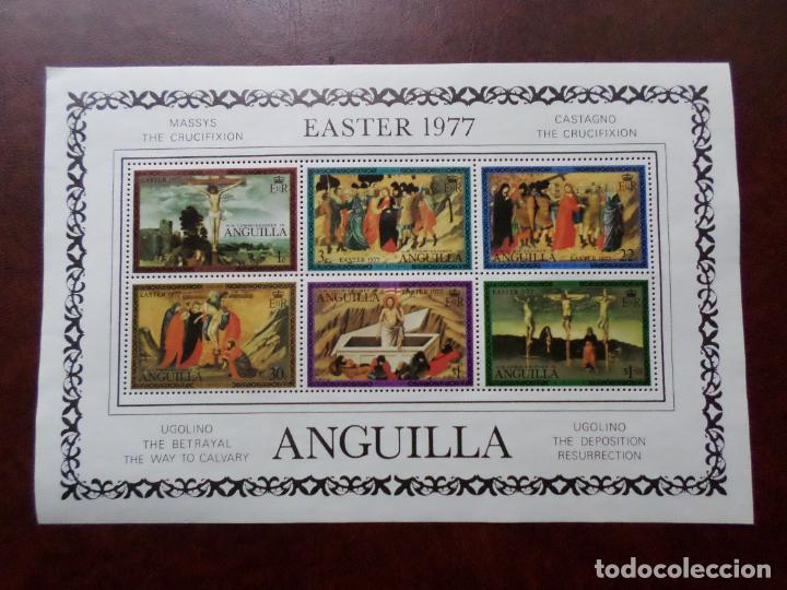 Stamps: .anguilla, 1977, hoja bloque pascua, Yvert 16