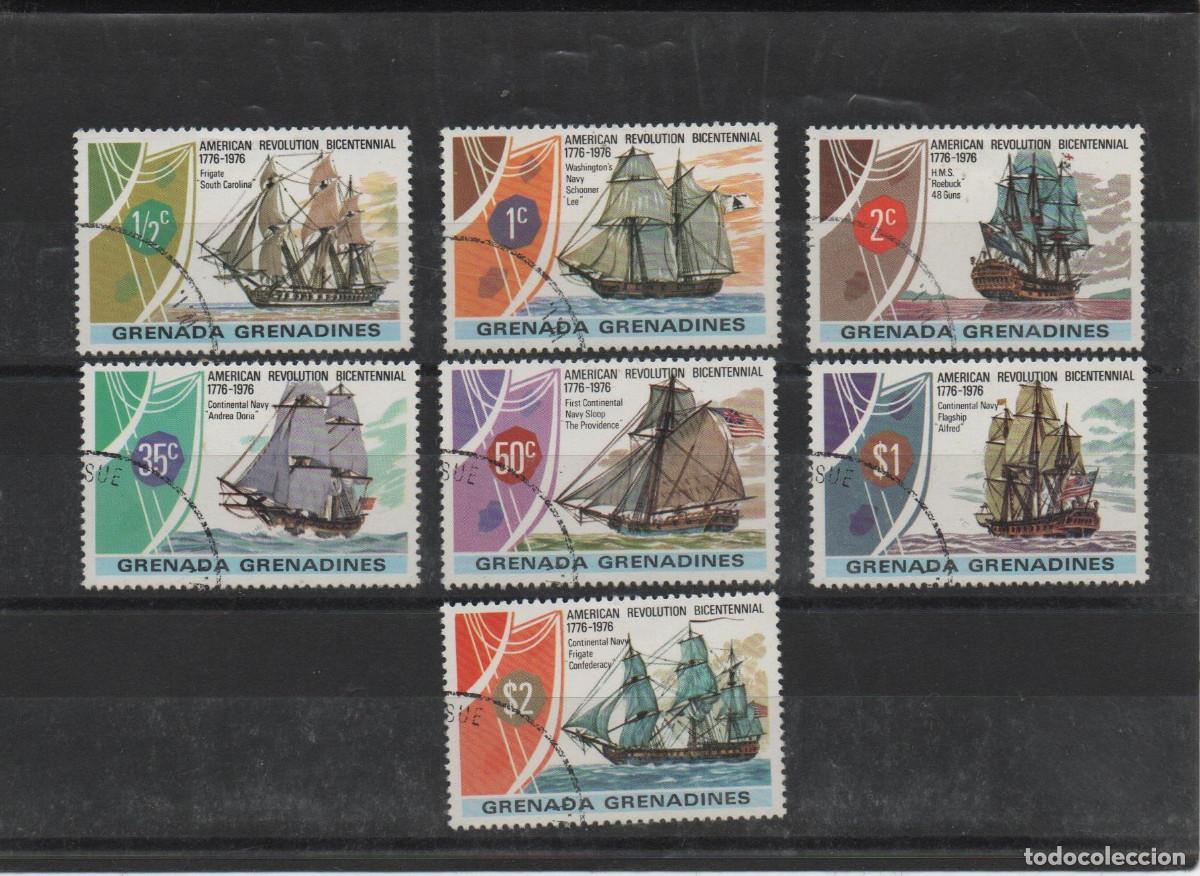 Sellos: Serie completa usada de Grenadines de 1976. Tema barcos - Foto 1