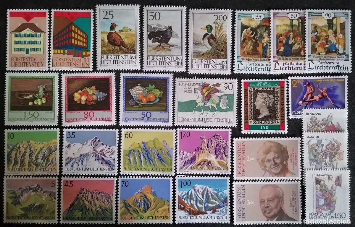Sellos: LIECHTENSTEIN 1990 A&Ntilde;O COMPLETO - Foto 1