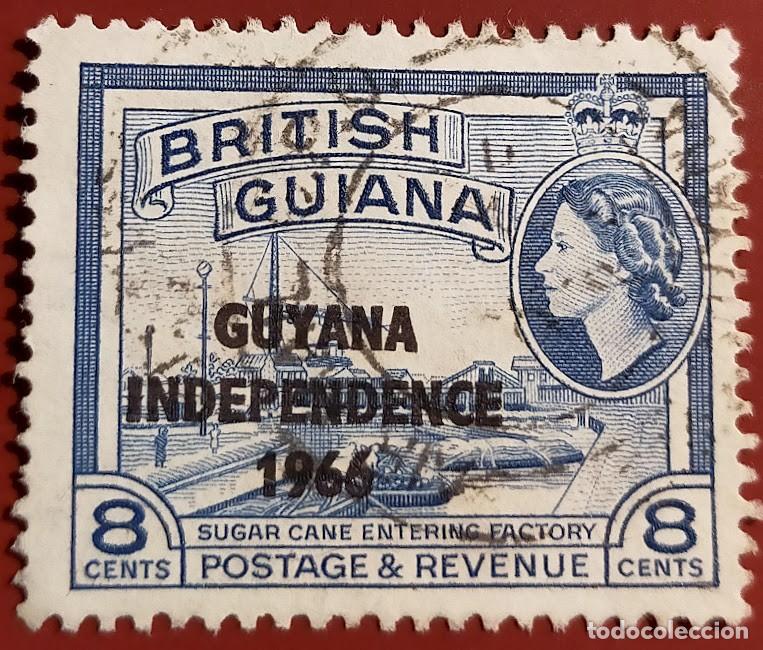 Sellos: Sello Guyana 1966 &rsaquo; Independence stamps : 8 c - C&eacute;ntimo de Guyana - Foto 1