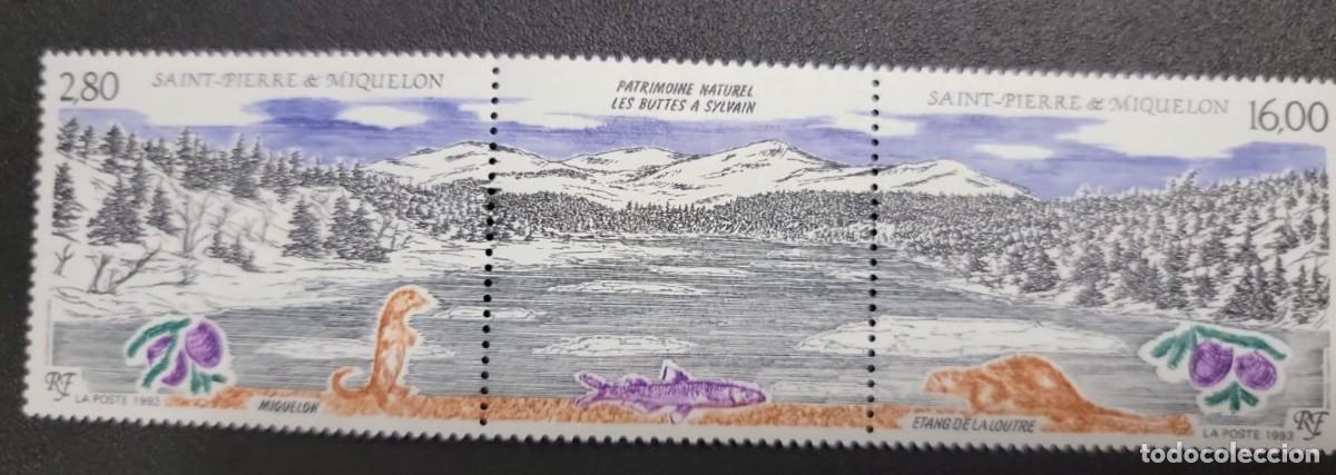 Timbres: O) 1993 SAINT PIERRE AND MIQUELON,&nbsp;&nbsp;NATURAL HERITAGE LES BUTTES A SYLVAIN.&nbsp;OTTER POND,&nbsp;PINEAPPLE FRU