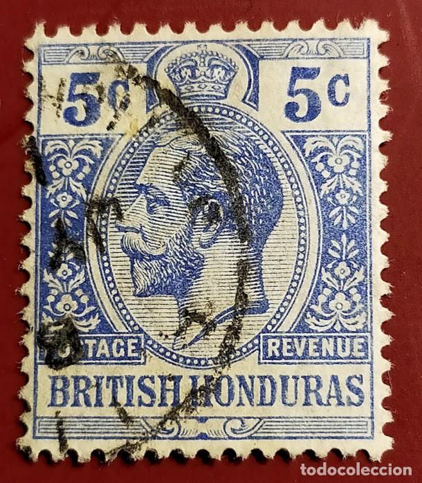 Timbres: Sello Honduras Brit&aacute;nica 1913 &rsaquo; Rey Jorge V (1865-1936) 5 c - Centavo de Honduras Brit&aacute;nica