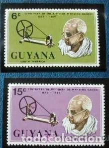 Sellos: GUYANA 1969 - CENTENARIO DE GHANDI - YVERT 343-344** - Foto 1