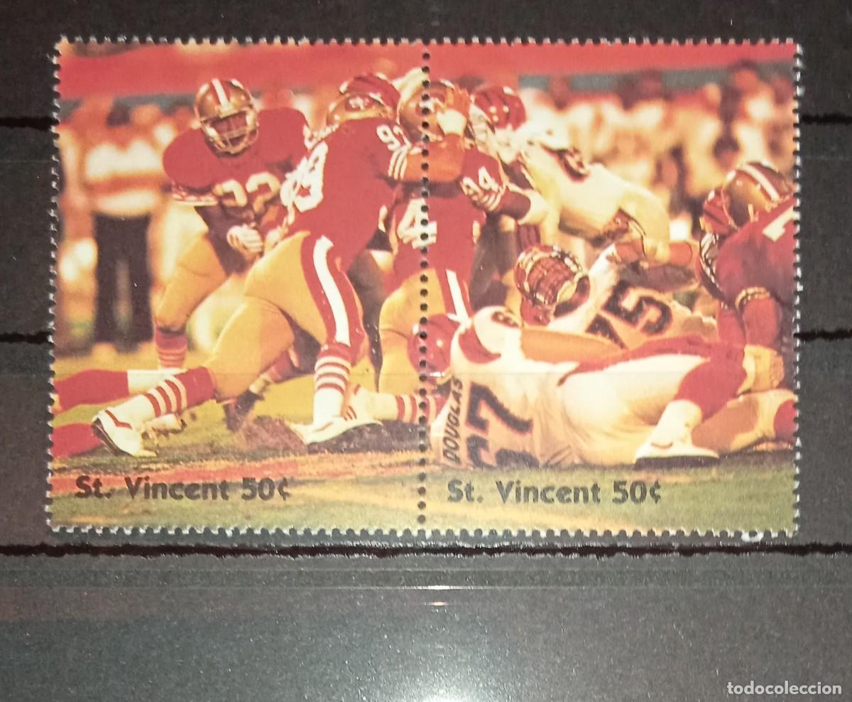 Selos: ST.VINCENT 1991 2 STAMPS MNH SUPER BOWL XXIII NFL FUTBOL AMERICANO AMERICAN FOOTBALL DEPORTES SPORTS