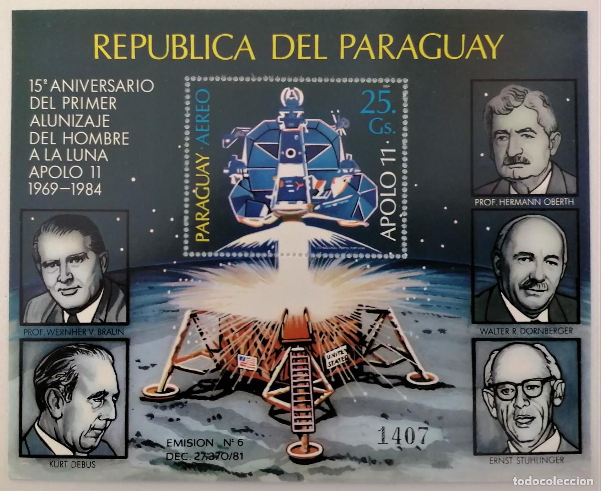 Sellos: PARAGUAY 1984 - HB ESPACIO - APOLO XI . - Foto 1
