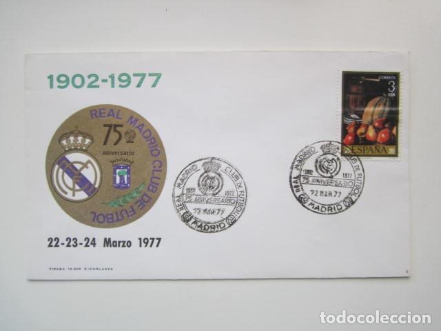 Sellos: SOBRE 75 ANIVERSARIO REAL MADRID - Foto 1