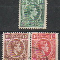 Sellos: JAMAICA IVERT Nº 123/5 (AÑO 1938), EL REY GEORGES VI, USADO
