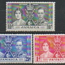 Sellos: JAMAICA IVERT Nº 120/2 (AÑO 1937), CORONACIÓN DEL REY GEORGES VI, NUEVO ***, SERIE COMPLETA