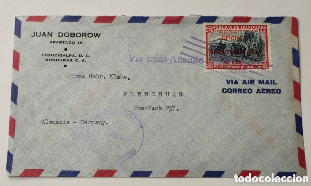 Sellos: Honduras sobre circulado 1955 - Foto 1