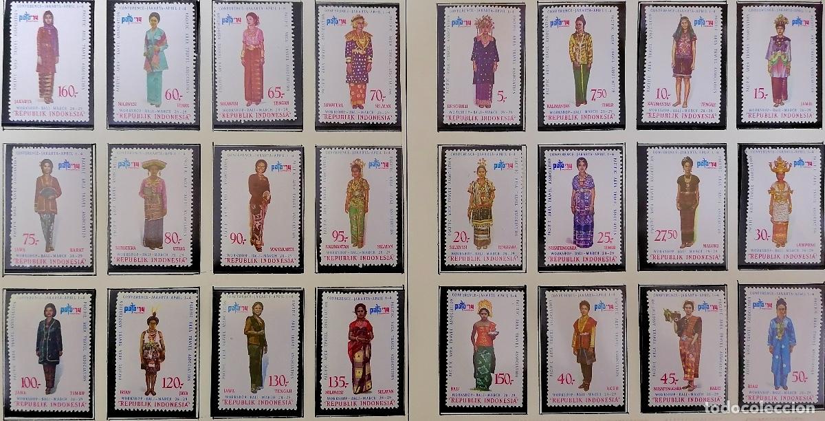 Sellos: INDONESIA 1974 - TRAJES T&Iacute;PICOS / INCOMPLETA . - Foto 1