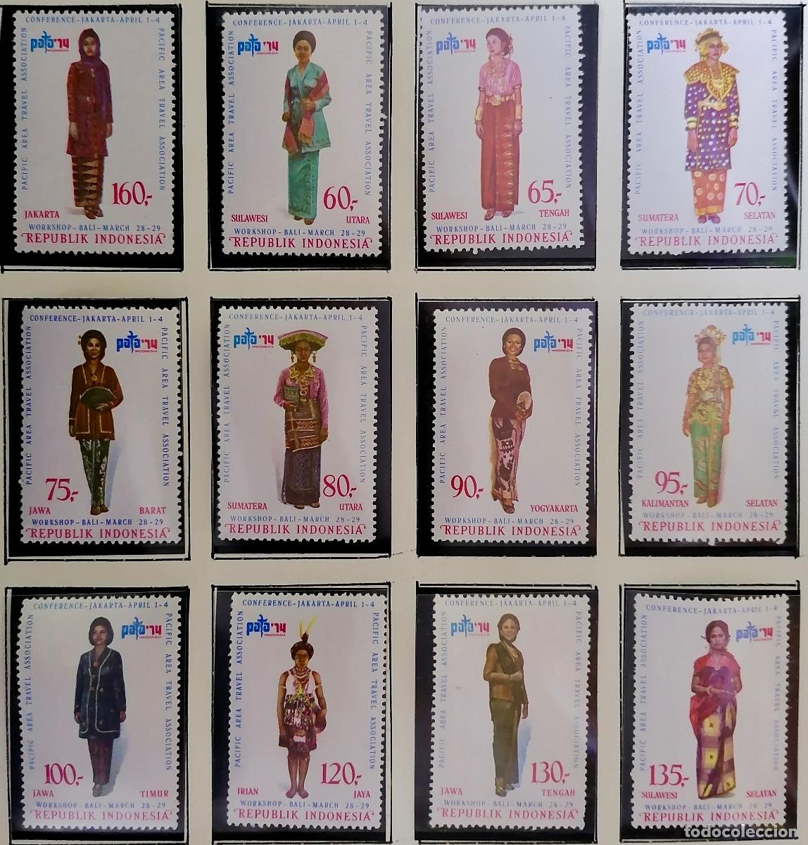 Sellos: INDONESIA 1974 - TRAJES T&Iacute;PICOS / INCOMPLETA . - Foto 2