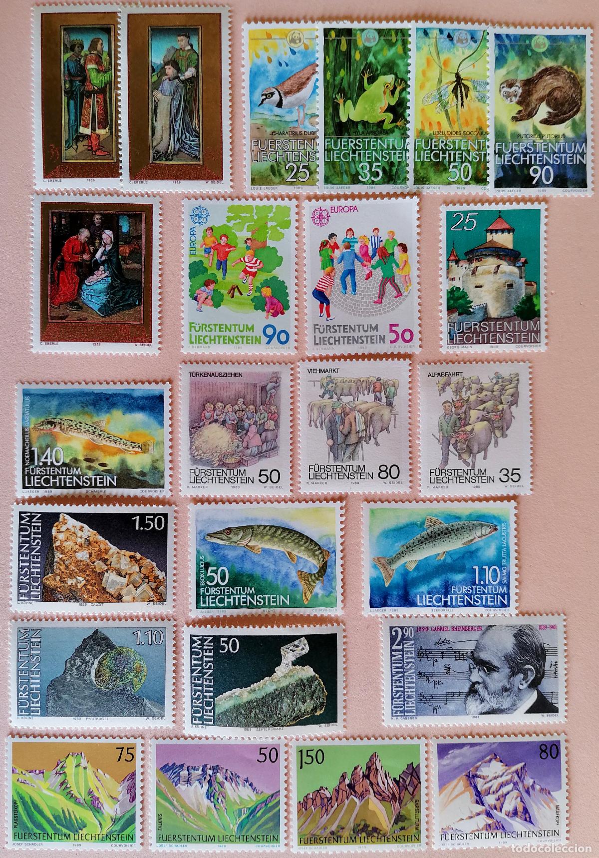 Sellos: LIECHTENSTEIN 1989 - A&Ntilde;O COMPLETO - Foto 1