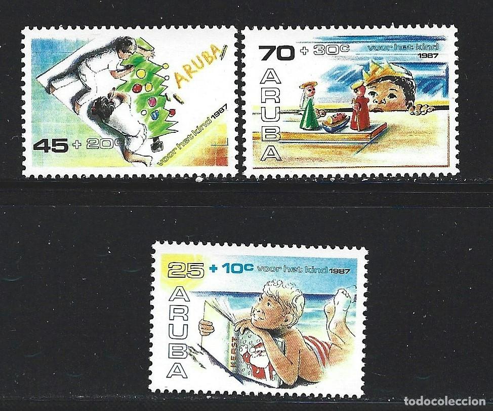 Sellos: ARUBA 34/36** - A&Ntilde;O 1987 - PRO INFANCIA - Foto 1