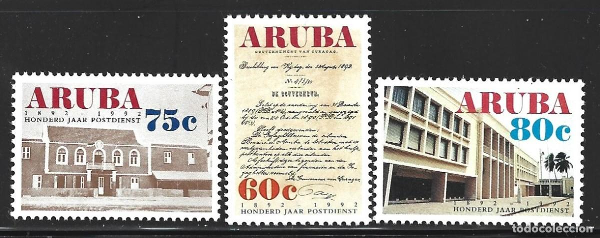 Sellos: ARUBA 103/05** - A&Ntilde;O 1992 - CENTENARIO DEL CORREO - Foto 1