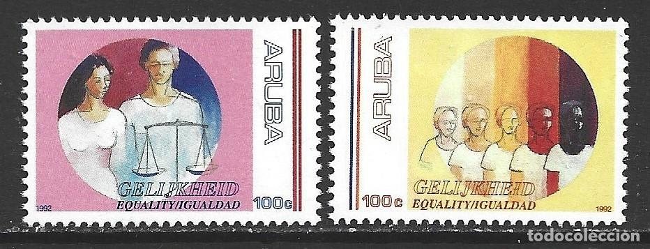 Sellos: ARUBA 106/07** - A&Ntilde;O 1992 - IGUALDAD - Foto 1