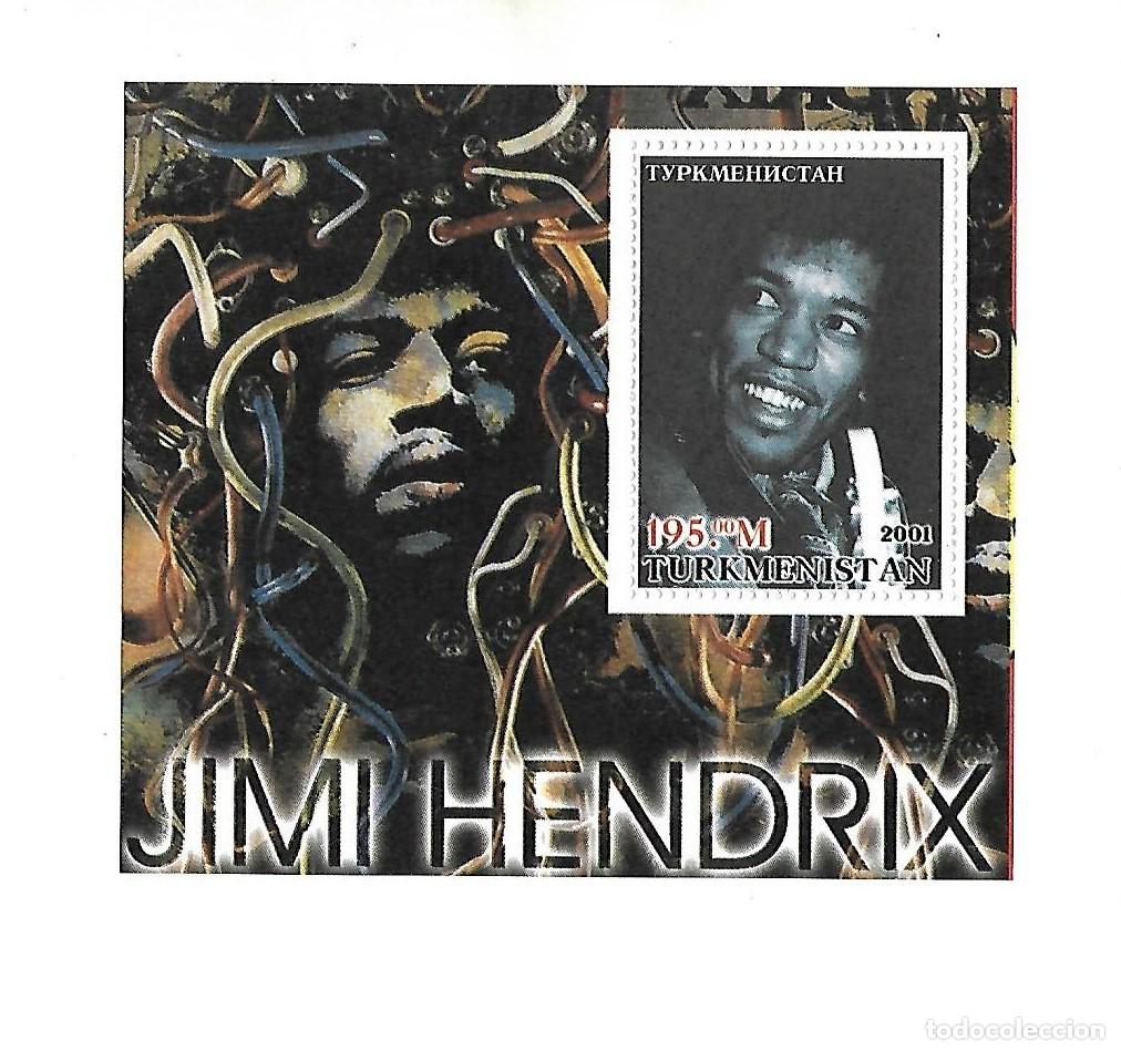 Sellos: Bloque de 1 sellos &rdquo;JIMI HENDRIX&rdquo; - Foto 1