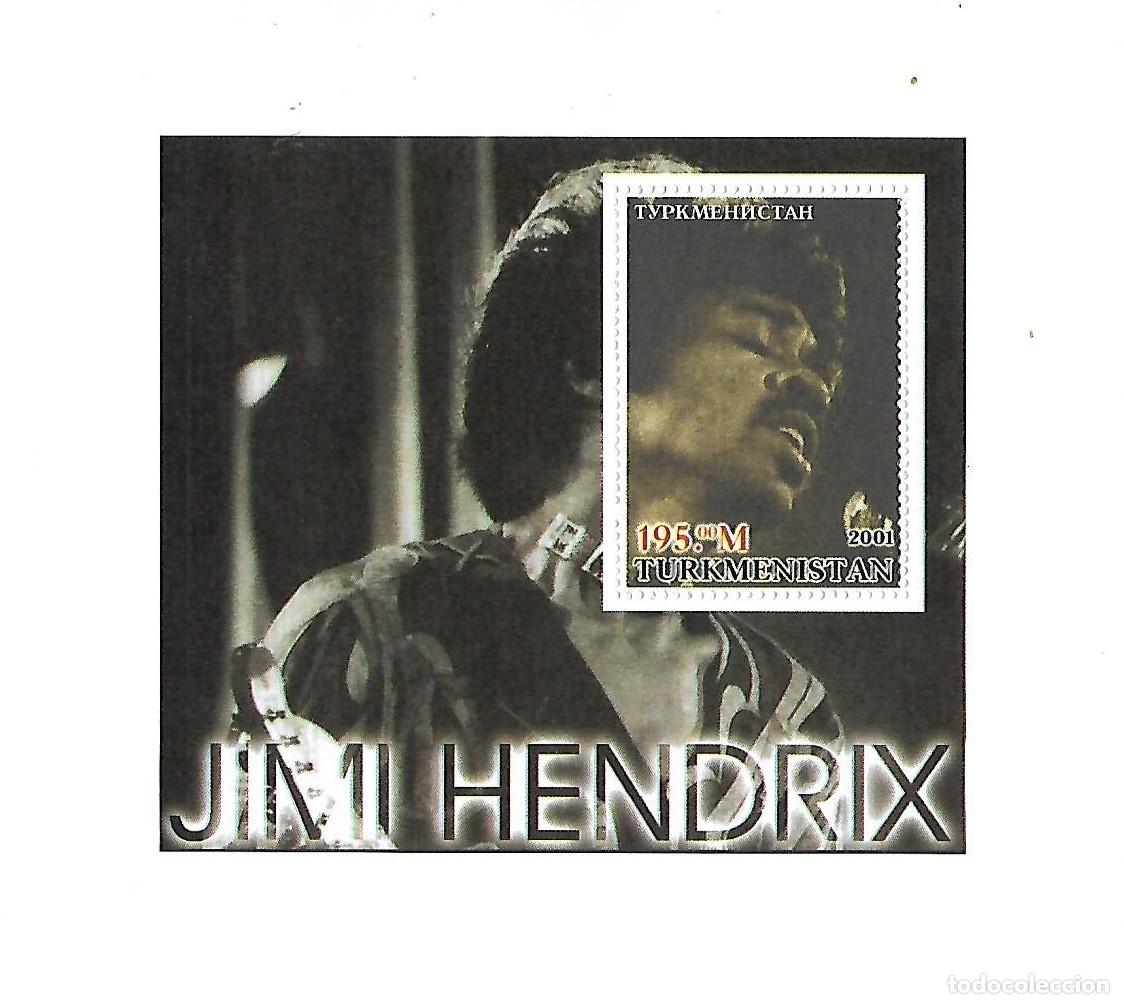 Sellos: Bloque de 1 sellos &rdquo;JIMI HENDRIX&rdquo; - Foto 1