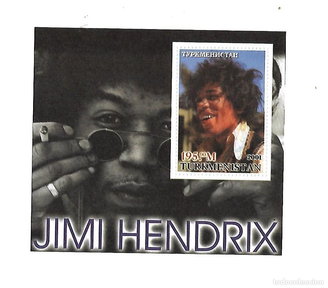 Sellos: Bloque de 1 sellos &rdquo;JIMI HENDRIX&rdquo; - Foto 1