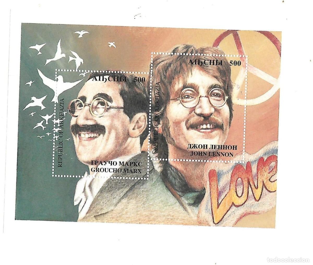 Sellos: Bloque de 2 sellos &rdquo;MARX Y LENNON&rdquo; - Foto 1