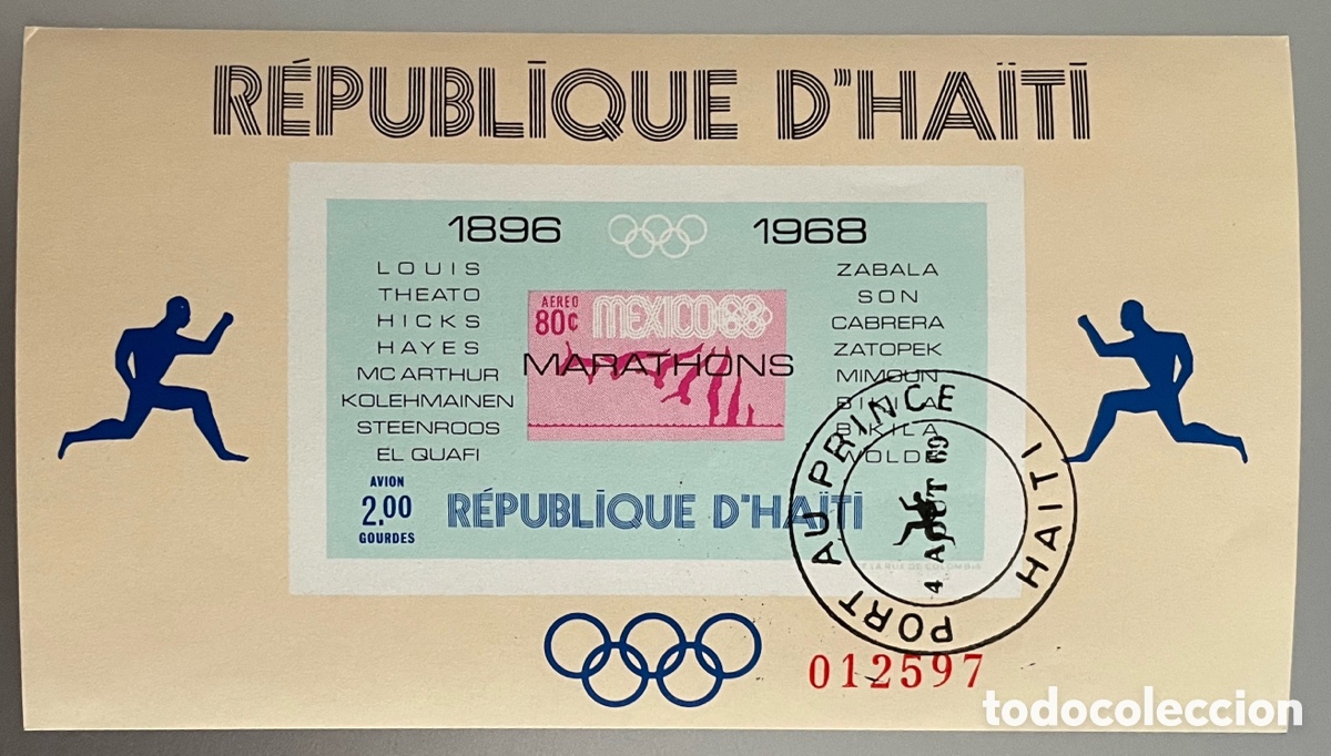 Selos: Ganadores de la marat&oacute;n de los Juegos Ol&iacute;mpicos 1896-1968