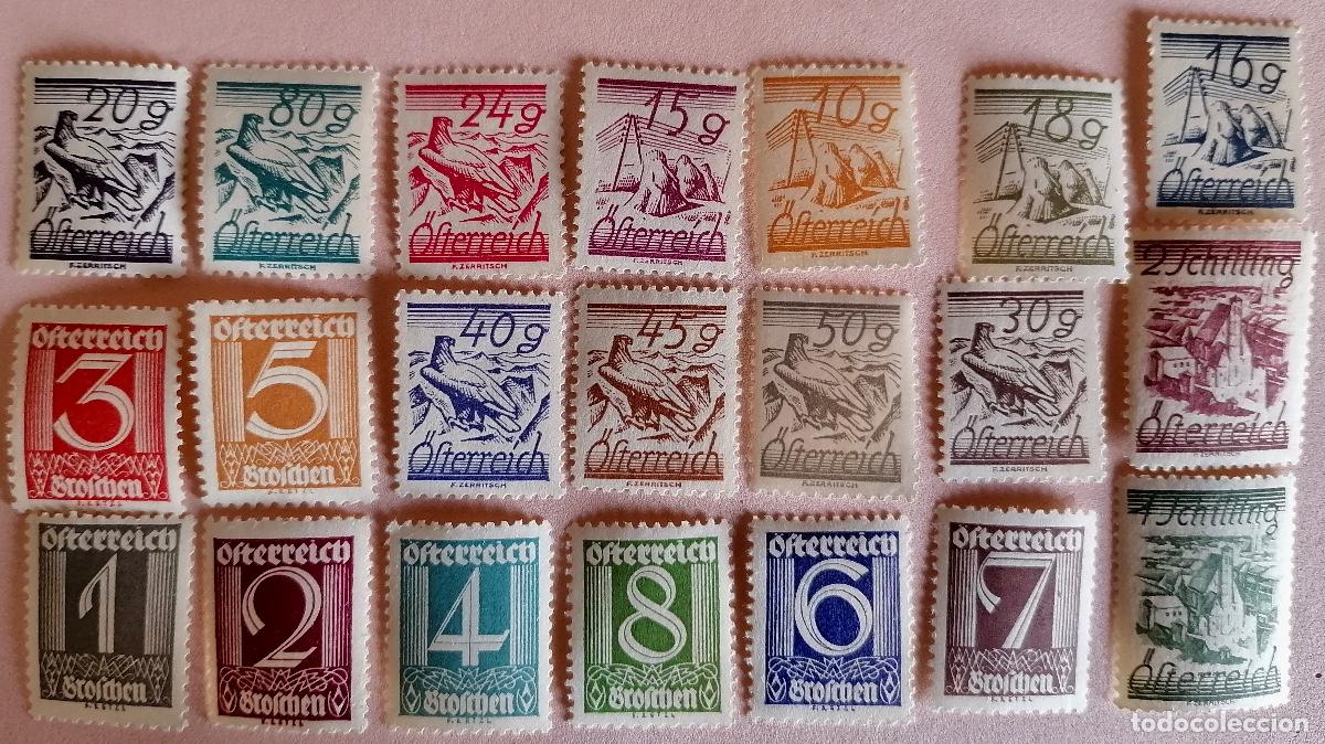 Sellos: AUSTRIA 1925 - AVES Y N&Uacute;MEROS . - Foto 1