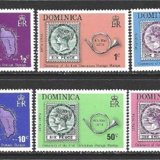 Sellos: DOMINICA 383/88** - AÑO 1974 - CENTENARIO DEL SELLO DE DOMINICA