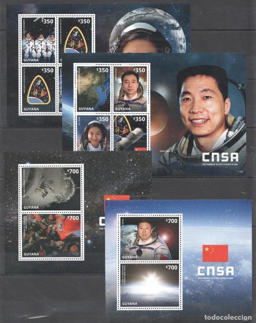 Sellos: GUYANA 2014 4 SHEETS MNH CNSA PROGRAMA ESPACIAL CHINO ESPACIO ESPACE SPACE ASTRONAUTAS ASTRONAUTS - Foto 1