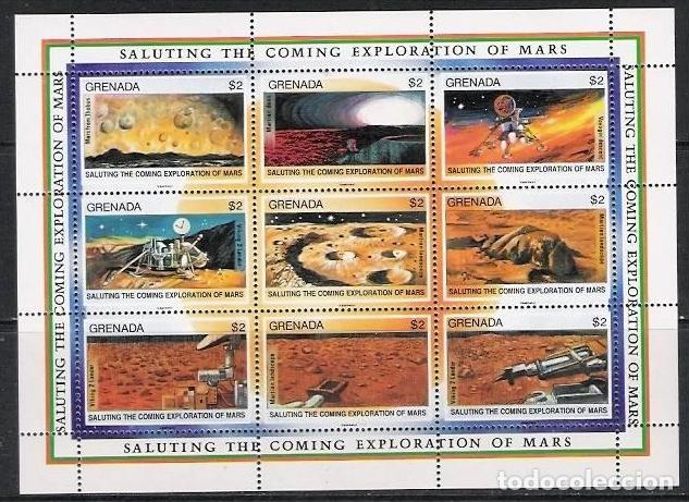 Sellos: GRENADA 1991 SHEET MNH VIKING ESPACIO ESPACE SPACE EXPLORACION DE MARTE MARS EXPLORATION - Foto 1