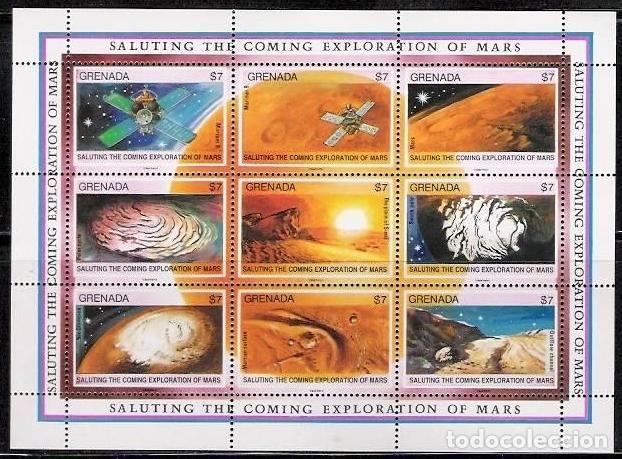 Sellos: GRENADA 1991 SHEET MNH MARINER ESPACIO ESPACE SPACE EXPLORACION DE MARTE MARS EXPLORATION - Foto 1