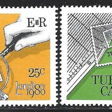 Sellos: TURKS & CAICOS 486/87** - AÑO 1980 - LONDON 80, EXPOSICION FILATELICA INTERNACIONAL